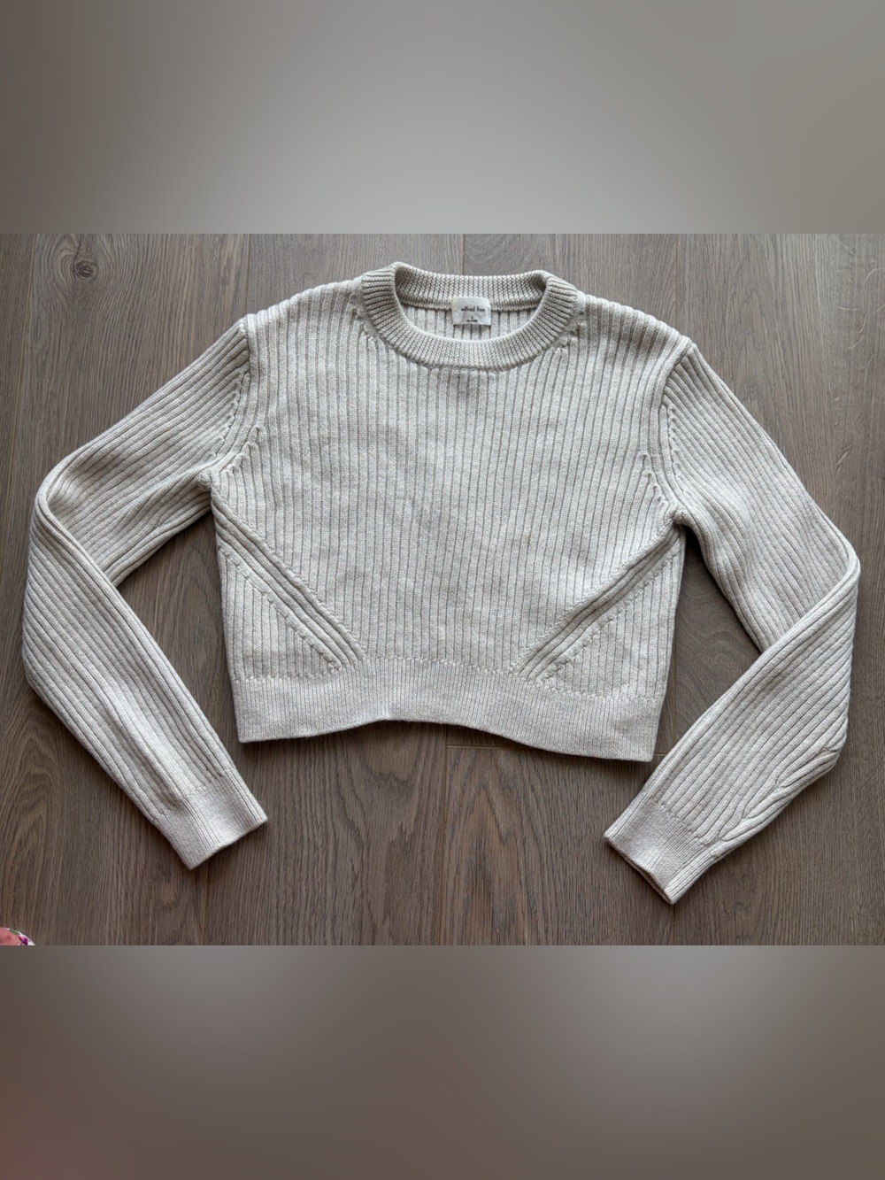 Aritzia Wilfred Free Boland Sweater 100% Merino Wool Heather Birch Size S 🤍🧶